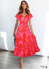V-Neck Floral Print Boho Maxi Dress Taylor